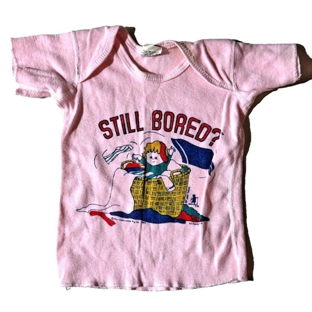 Vintage Girls TShirt‎ 18 mos Junior Stars Still Bored USA Baby Tee Graphic Art